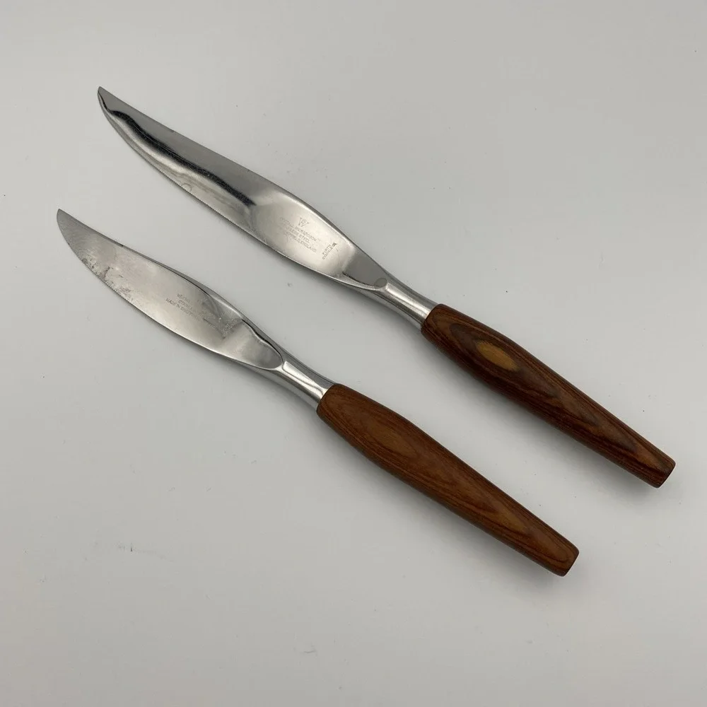 Lot of 2 Westall Richardson Knife Sheffield England Wood‎ Handle Firth Stainless